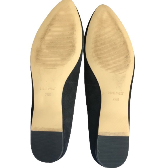Nine West Speakup Almond Toe Flats Black Suede Size 7.5 EUC - Picture 6 of 9